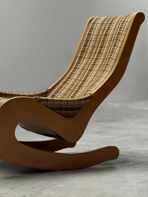 Image 1 of SEDIA A DONDOLO CASALA XL IN LANA BOUCLÉ ​​DI FAGGIO ANNI '60