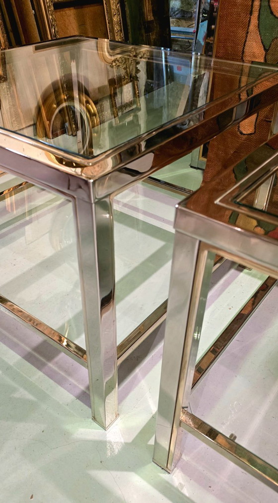 Image 1 of Pair of side tables or end tables, Maison Charles, France, circa 1970