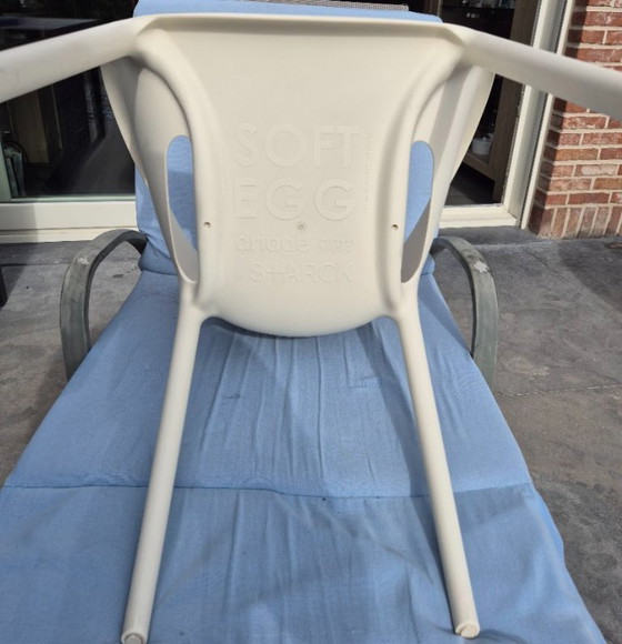 Image 1 of 7x Driade Soft Egg stoelen – Philippe Starck – wit – made in Italy