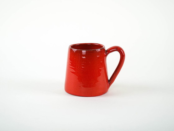 Image 1 of Rode keramische mok, Italiaans design, jaren 60, gemaakt in Italië.