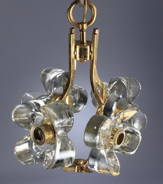 Image 1 of Lampadario tedesco in vetro pesante