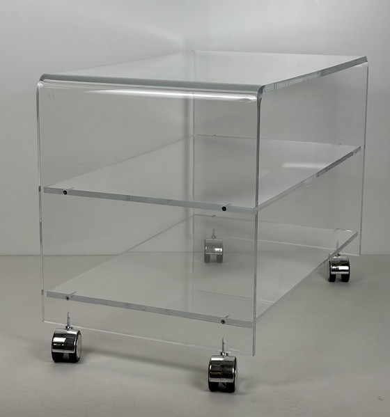 Image 1 of Transparant acryl plexiglas bar cart - audio meubel chroom
