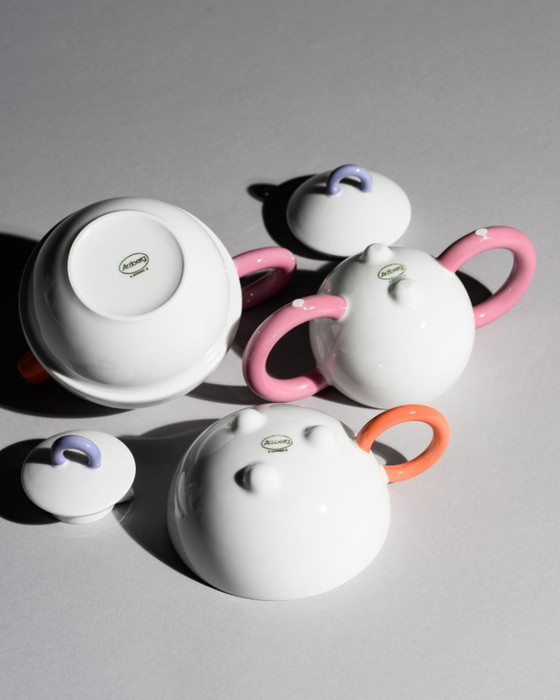 Image 1 of Matteo Thun “Tea for One” Porcelain Full Set Arzberg Postmodern Design Memphis