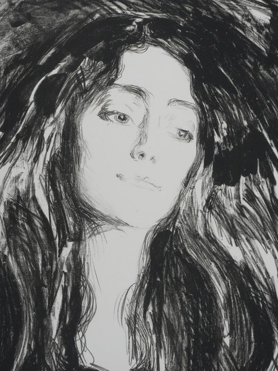 Edvard Munch : Broche, Eva Mudocci, Lithographie Signée – Lithographies et sérigraphies, Paper (photo 4 of 10)