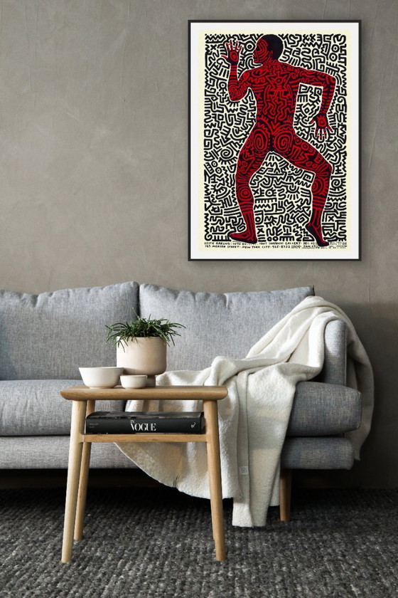 Image 1 of Keith Haring - The Dancer - Exhibition at Tony Shafrazi Gallery 1984 Poster 61x91 cm