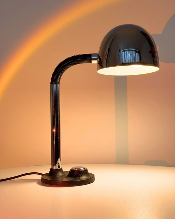 Image 1 of Vintage 60s / 70s space age chromen bureaulamp van Egon Hillebrand