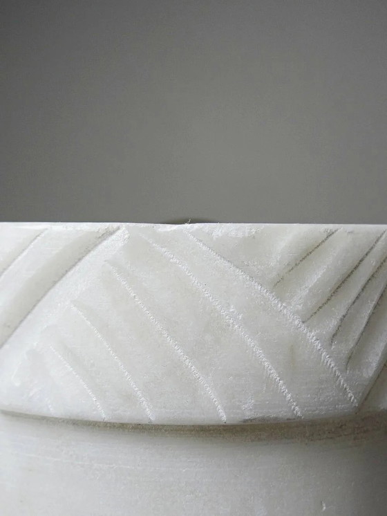 White sculpted alabaster night light, classic style, circa . – Table lamps, Marble (photo 8 of 15)