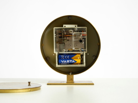 Zeldzame originele ronde messing tafelklok uit de jaren 60 van Schatz Duitsland – Klokken, Brass (photo 17 of 20)