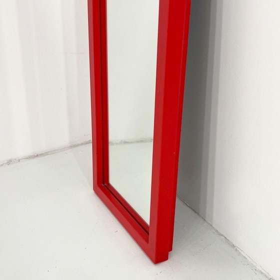 Image 1 of Miroir à cadre rouge d'Anna Castelli Ferrieri pour Kartell, années 1980