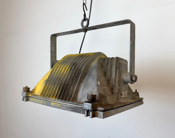 Image 1 of Faretto da teatro vintage grigio con copertura in vetro, anni '80