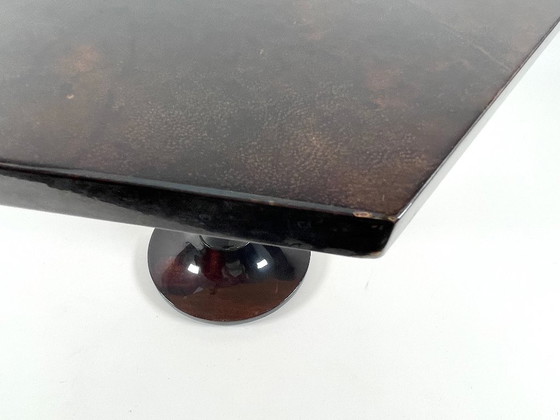 Image 1 of Aldo Tura Side Table Goat Leather Italy