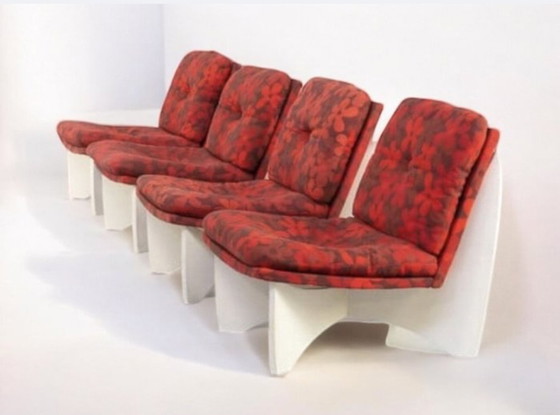Image 1 of 70er Jahre Lounge Sessel im Prilblumendekor. 4 mal vorhanden