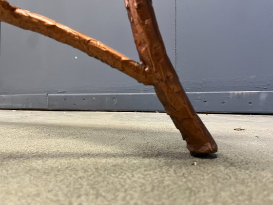 Image 1 of Vintage handgemaakte cocktailtafel van smeedijzer met boomtakkenmotief, jaren 70