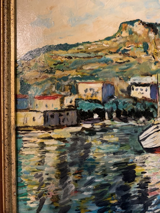 Sète - View of Mont Saint-Clair - 1970s - V. Fonquernie - Henri Portal Gallery – Paintings & Drawings, Wood (photo 8 of 15)