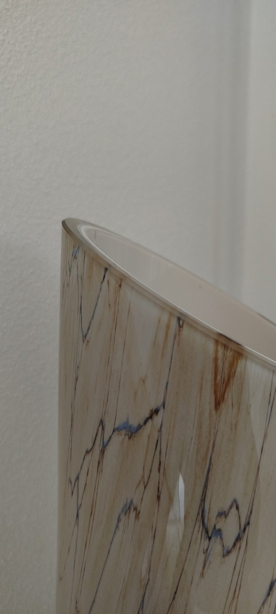 Image 1 of Monumental Makora Krosno Floor Vase – 100cm – 'Tiger Swirl' & Cobalt