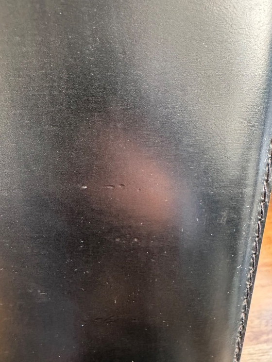 Image 1 of Dining Chairs in Black Leather by Giancarlo Vegni for Fasem, Italy, 1980s, Set of 4