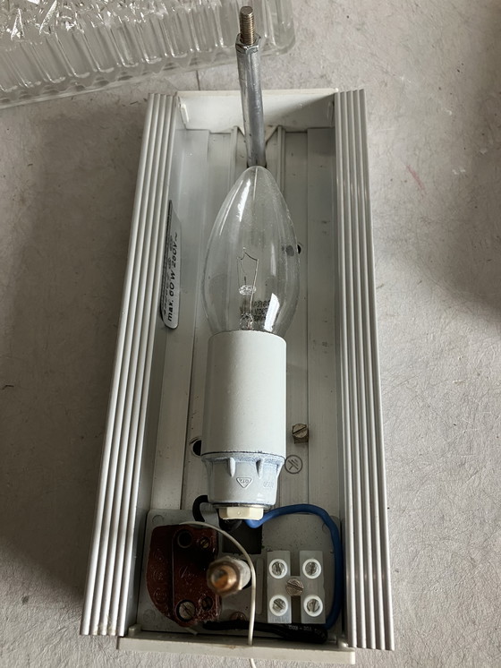 Image 1 of Lampade da parete vintage in vetro ghiaccio di Hoffmeister Leuchten