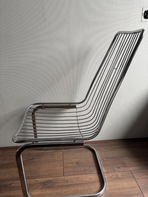 4x Vintage wire chairs chrome