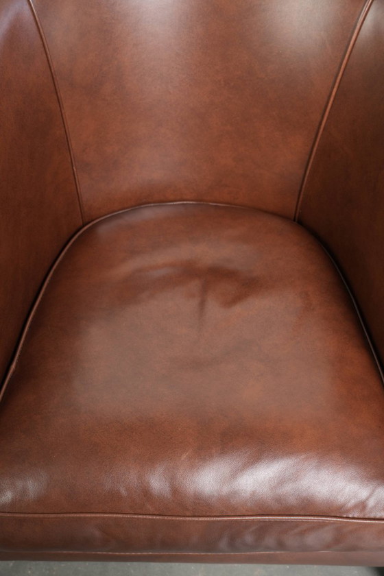 Image 1 of 2 poltrone club in stile inglese, belle e comode, in pelle di vacchetta color cognac.