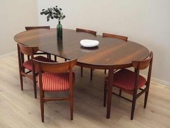 Image 1 of Round rosewood table, Danish design, 1960s, manufacturer: Gudme Møbelfabrik, designer: Ole Hald
