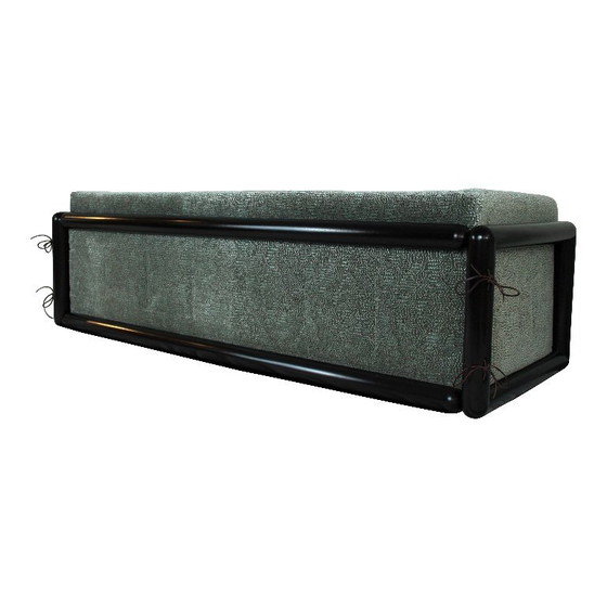 Image 1 of divano cornaro a 2 posti in legno di iroko e velluto jacquard di zimmer + rohde di carlo scarpa per studio simon, italia, 1974