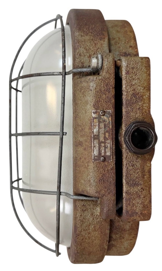 Image 1 of Grey Rusty Industrial Cast Iron Wall Light from Elektrosvit, 1960s
