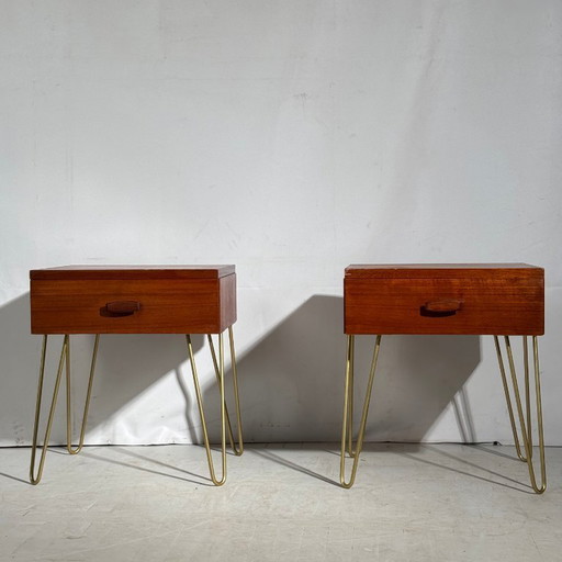 Paire de tables de chevet G Plan « Quadrille » sur pieds épingle, années 1960