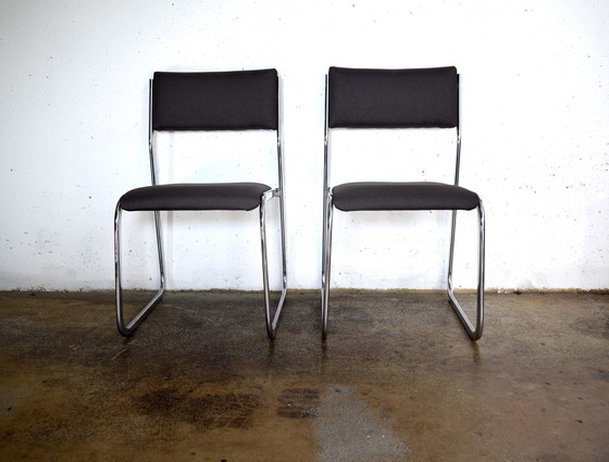 Image 1 of 2x Space Age Chrome Chairs Chrome chairs 70s vintage chair