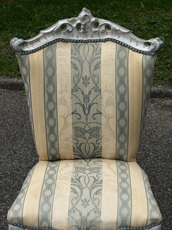Sessel im Louis XV-Stil mit passendem Fußhocker – 20. Jahrhundert – Style Louis XV, Wood, Textile (photo 4 of 15)