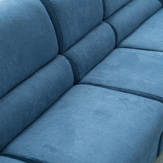 Image 1 of 1970S BLUE FOUR-SEAT SOFA – VINTAGE ITALIAN MODERN DESIGN