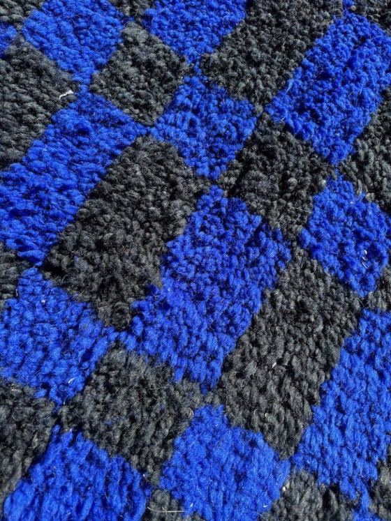 Image 1 of Tapis berbère marocain bleu 3 x 2 m
