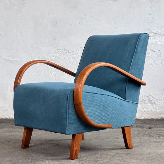 Image 1 of Pair of Halabala H-410 Lounge Chairs, Fully Restored, 1930s
