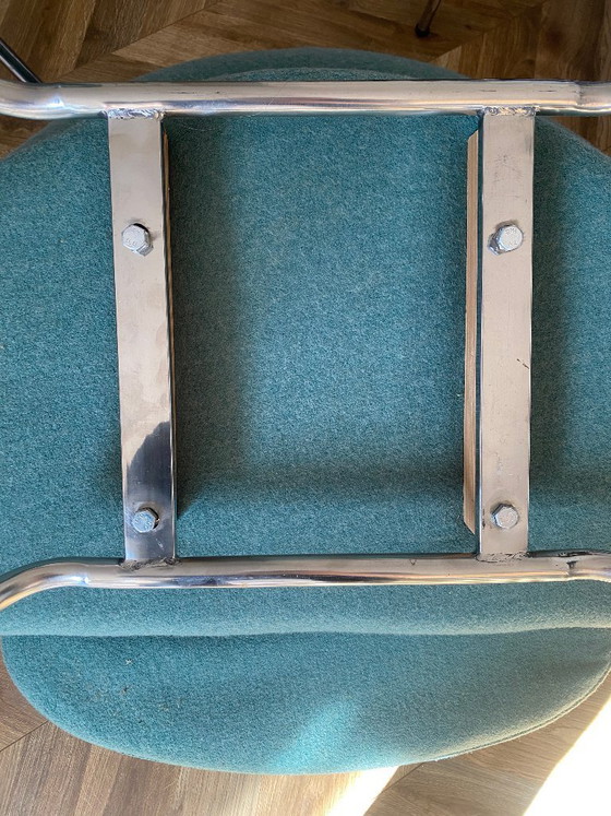 Image 1 of 4x vintage directiestoelen Eero Saarinen design turquoise