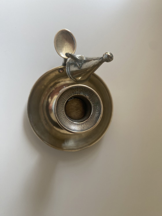 Image 1 of Antique candlestick in solid bronze