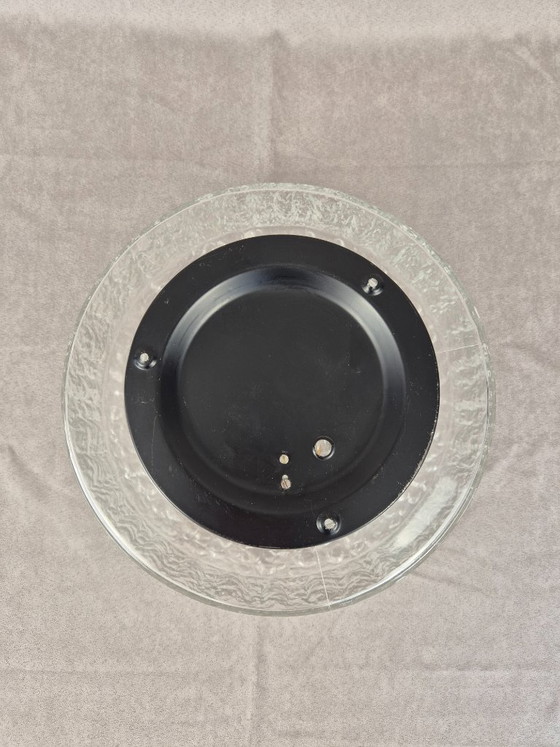 Plafoniera vintage Peill & Putzler N100 – Plafoniera a filo soffitto con vetro testurizzato, design tedesco (photo 10 of 14)