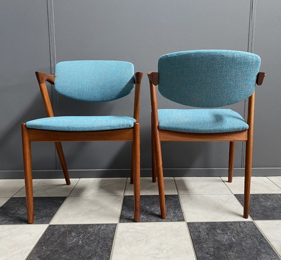 Image 1 of Ensemble de 2 chaises Z en teck modèle 42 de Kai Kristiansen pour Shou Andersen Denmark