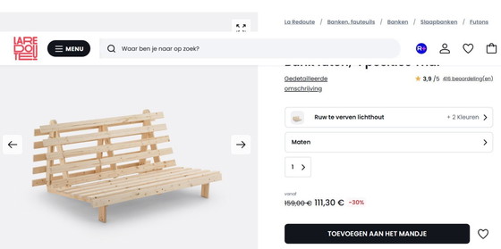 Image 1 of Groene Futon - 2-persoonsbed