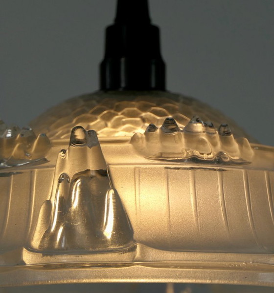 Image 1 of Lampada a sospensione vintage Ezan Art Déco con ghiaccioli