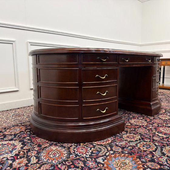 Grande Scrivania Ovale Classica Inglese – Scrivanie, Wood, Brass (photo 5 of 20)