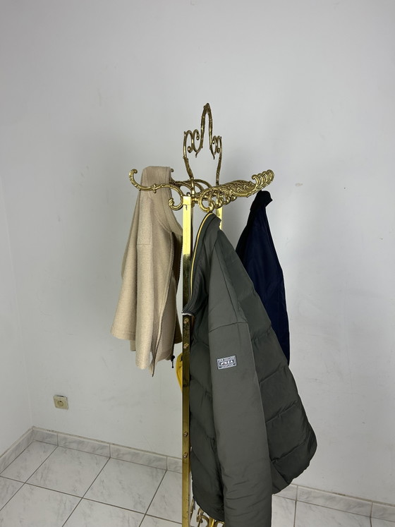 Image 1 of Vintage Hollywood Regency freestanding coat rack brass