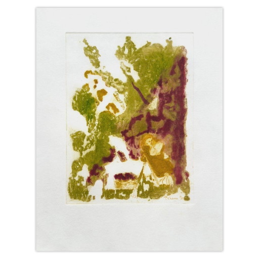 Monique PEHEM (BRETON-PROUTÉ) Signierte Radierung Herbstnachmittag 1990 – lithos zeefdrukken, Paper (photo 2 of 5)