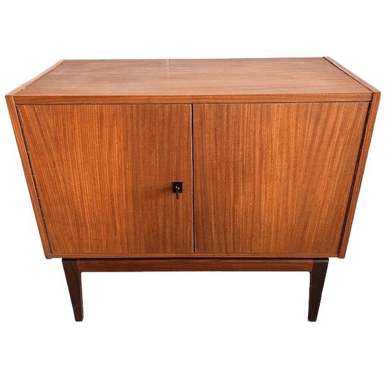 Image 1 of Vintage mid-century deens design kastje teak zwevend onderstel 1960's