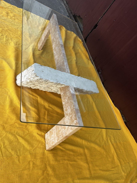Vintage Mactan Stone Coffee Table – Glass (photo 3 of 6)