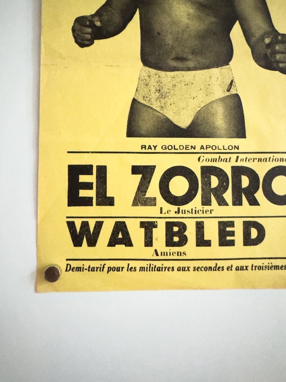 Image 1 of CATCH Cartel original de lucha libre francesa – Serigrafía – 1961 – 60,00 × 40,00 cm – Serigrafía