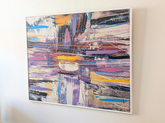 Large 1989 Postmodern Abstract Painting Print by Southern – Billy Hork Gallery Chicago – Art Prints, Wood (photo 6 of 10)