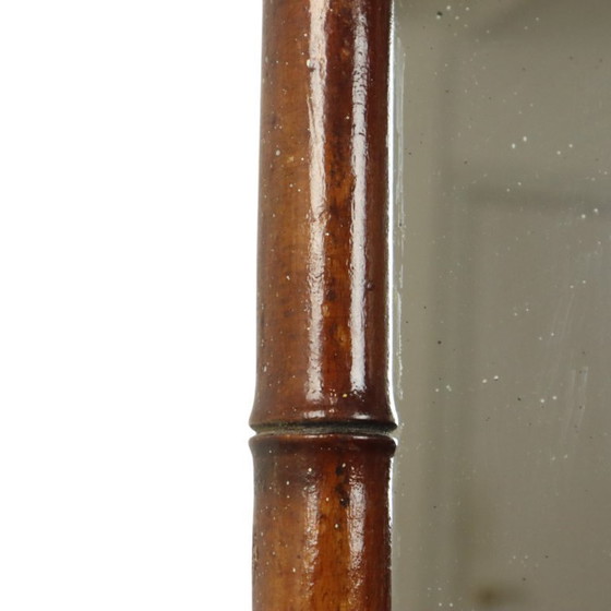 Image 1 of Specchio antico in legno effetto bambù stile Chinoiserie 63x52cm