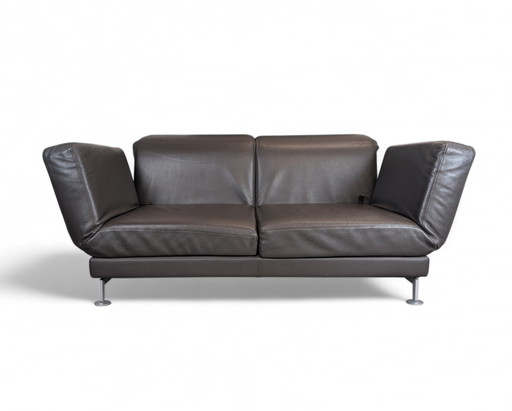 Sofá cama mediano de piel BRÜHL Moule