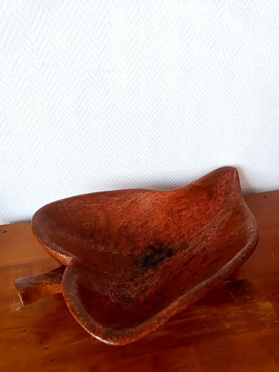 Image 1 of Große, brutalistische Holzschale, 65 cm