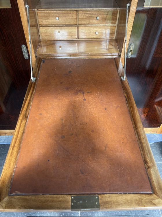 Sekretärsschrank im Art-Deco-Stil – Aufbewahrungsschrank, Glass, Metal (photo 12 of 15)