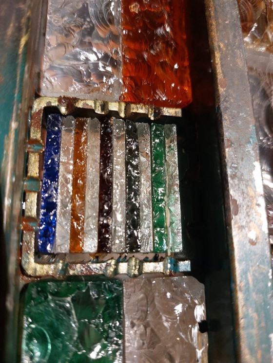 Image 1 of Een paar brutalistische wandlampen van Murano-glas uit de jaren 1960.